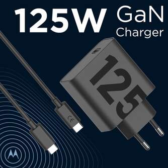 CARGADOR MOTOROLA 1XUSB C DE 125W CABLE USB C 1M