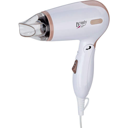 Secador Jata SC47B - 1200 W, Plegable, Difusor + Boquilla, 2 Potencias, Blanco