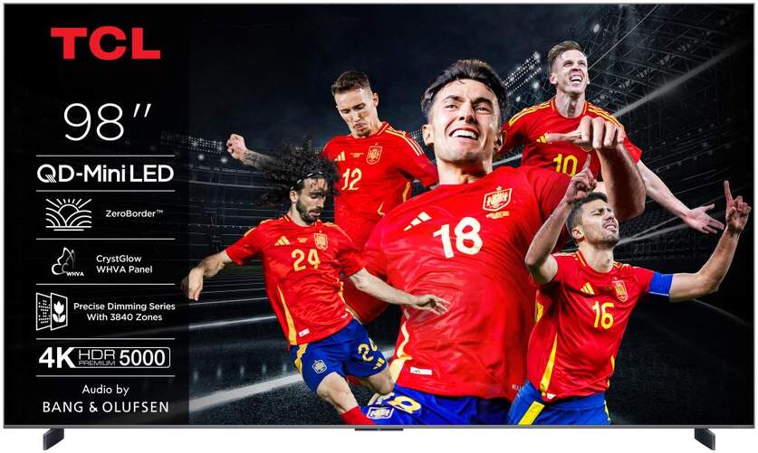 TV TCL 98" 98C8K - 4K Ultra HD, QD-MiniLED, Google TV, 144 Hz, Dolby Atmos, HDR10