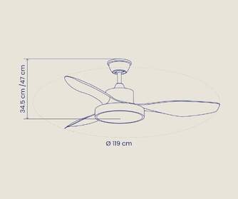 VENTILADOR TECHO ARTICA AVTECH36BM BCO MD 36W 119
