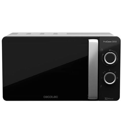 Microondas Cecotec ProClean 3050 01528 - 20 L, 700 W, 6 Potencias, Negro
