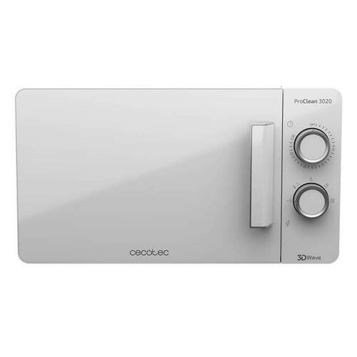 Microondas Cecotec Proclean 3020 - 700W, 20 Litros, 5 Potencias, Temporizador, Blanco