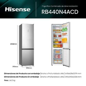 FRICOM. HISENSE RB440N4ACD 200x60 INOX DSP
