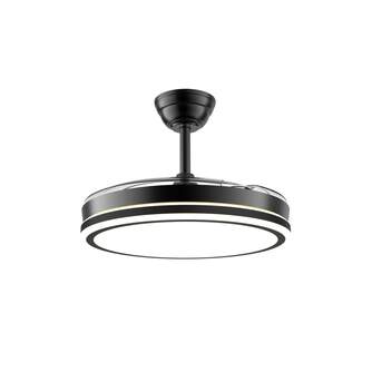 VENTILADOR TECHO CRISTAL NIGHT ECO RETRAC 48W BK