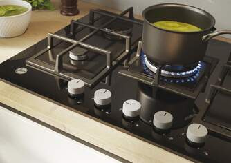 ENCIM. HOOVER HVG74WC3B 5F 75CM GAS CR NEGRO