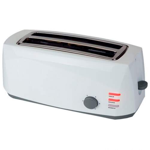 Tostador Comelec TP1728 - 1400W, 2 Ranuras Largas, 6 Intensidades, Blanco