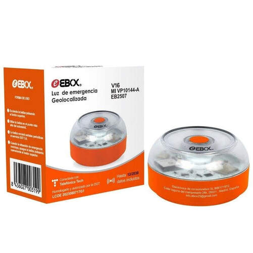 Baliza Geolocalizable Ebox EB2507 V16 IoT DGT - Autonomía de 6 horas, base magnética