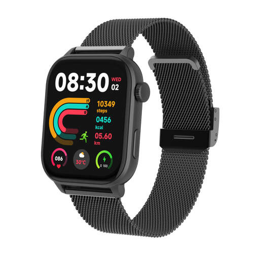 Smartwatch DCU Milan Negro - 1.85" AMOLED, 120 Modos Deporte, Monitor de salud, hasta 5 d&iacute;as aut.