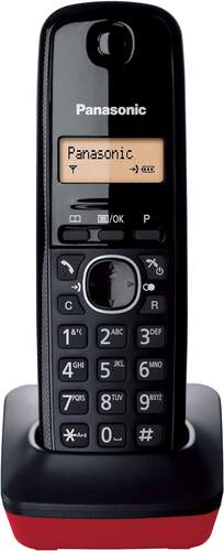 Teléfono Inalámbrico Panasonic KXTG1611SPR - Rojo, 15 Horas Conversación, 50 Registros, Pantalla LCD
