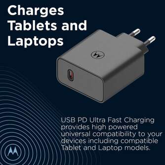 CARGADOR MOTOROLA 1XUSB C DE 125W CABLE USB C 1M