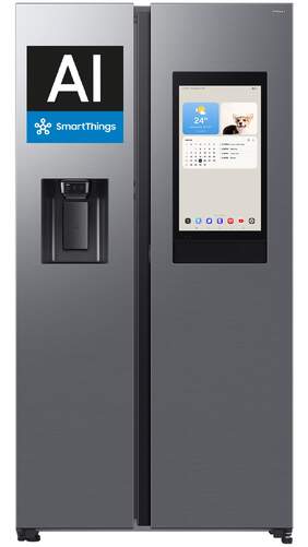 Frigor&iacute;fico Americano Samsung RS90F66BETEF - 614 L, 179x92 cm, Pantalla, Dispensador, Inox