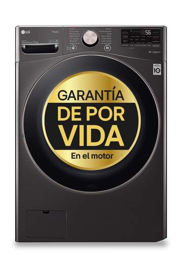 Lavadora LG F0P3CYV2E - 20 kg, 1000 rpm, AI Direct Drive. TurboWash 360º, Antihuellas, Negro
