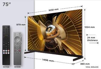 TV TCL 75%%%quot; 75X11L UHD SQDMINILED GOOGLETV 144H B%%%amp;O