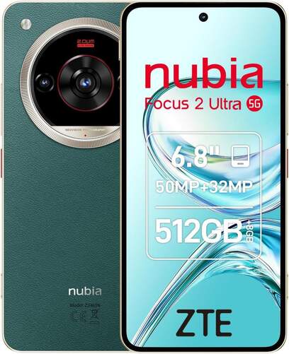 ZTE Nubia Focus 2 Ultra 5G 8/512 GB Verde - 6,8", Admite MicroSD, C&aacute;mara triple 50 MP, 5000 mAh
