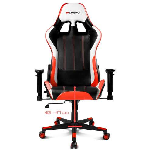 Silla Gaming Drift DR175 Roja - Reposabrazos Ajustables, Pistón clase 4, Ruedas Nylon, Reclinable