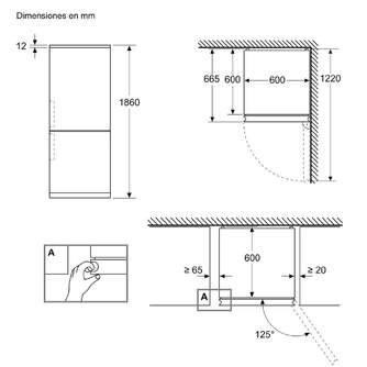 FRICOM. SIEMENS KG36NXXBF 186x60x66 NF BLACK INOX