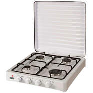 Hornillo de gas FM HG400 - 4 Fuegos, Cubierta, Blanca