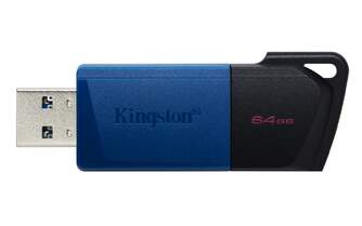 MEMORIA USB KINGSTON 64GB RETRACTIL NEGRO/AZUL