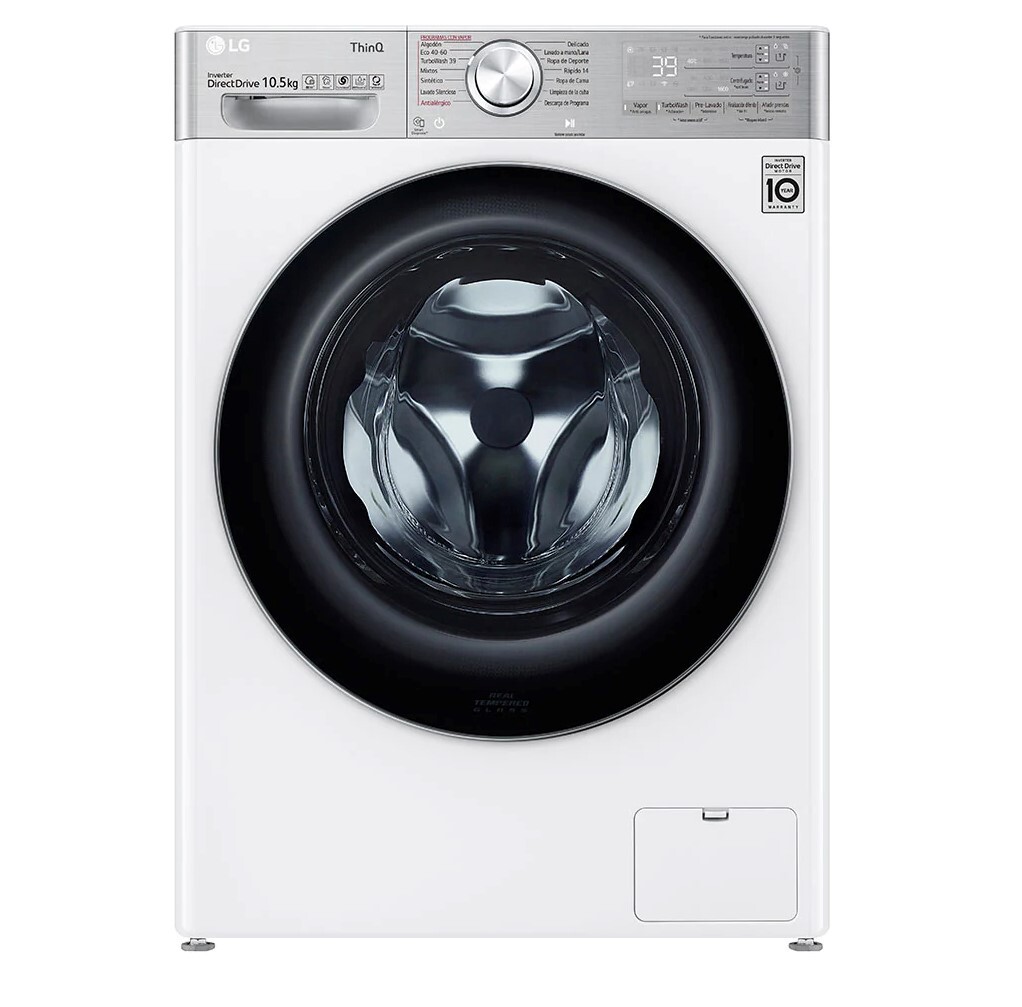Lavadora LG F6WV9510P2W - Clase A, 10.5kg