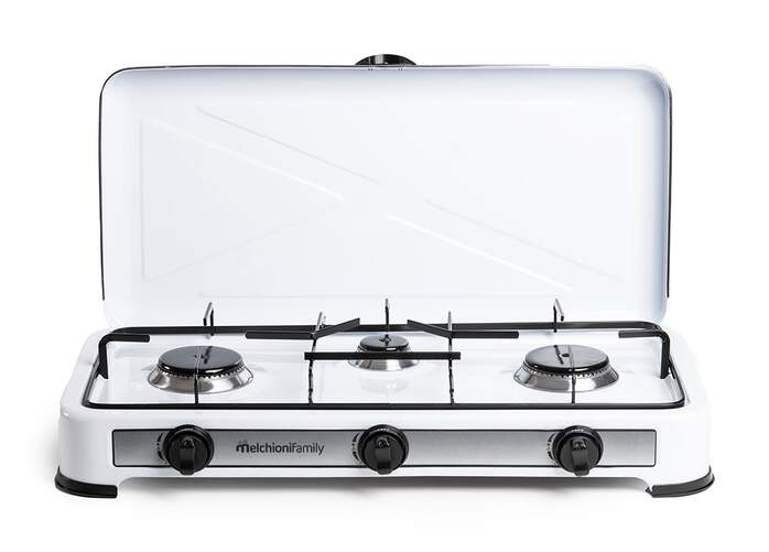 Hornillo Mechioni Minerva3 - 3 Fuegos, Gas, Blanco