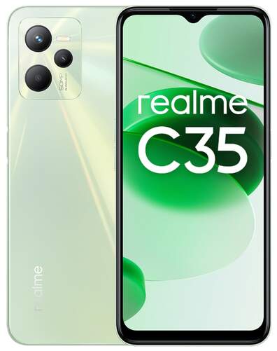 Realme C35 4/128GB Verde - 6.6" FHD+, 50+2/8Mpx, 5000mAh 18W, Dual SIM, Android 11