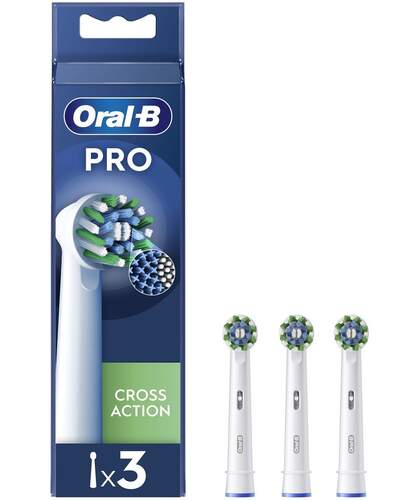 Cabezales Oral B EB50 3 FFS Cross Action - Pack de 3, Recambios, Blanco