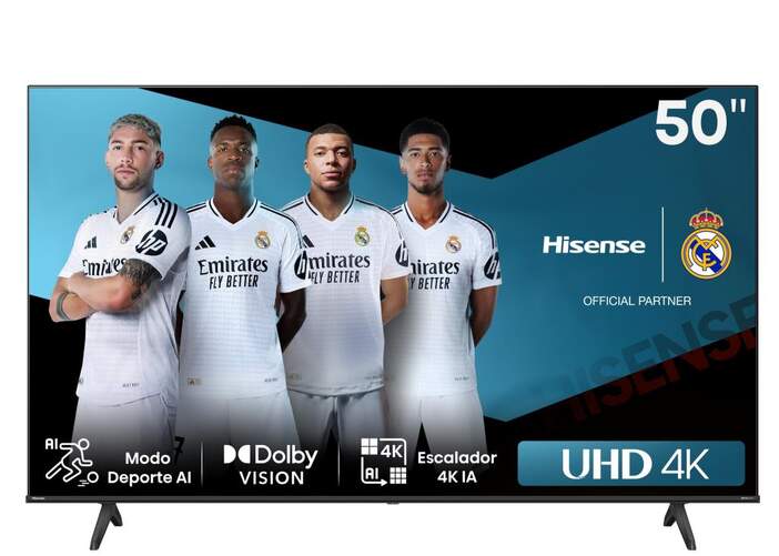 TV 50" Hisense DLED 50A6N - 4K Ultra HD, Smart TV VIDAA, HDR10+ DTS X, 20 W
