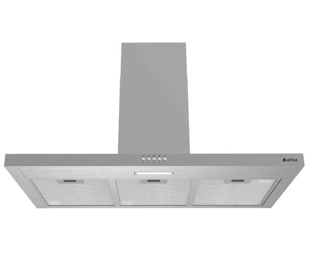 Campana decorativa Artica ALINE90BI  - 90 cm, 400 m3/h, Luz LED, 3 Velocidades, Clase B, Inox