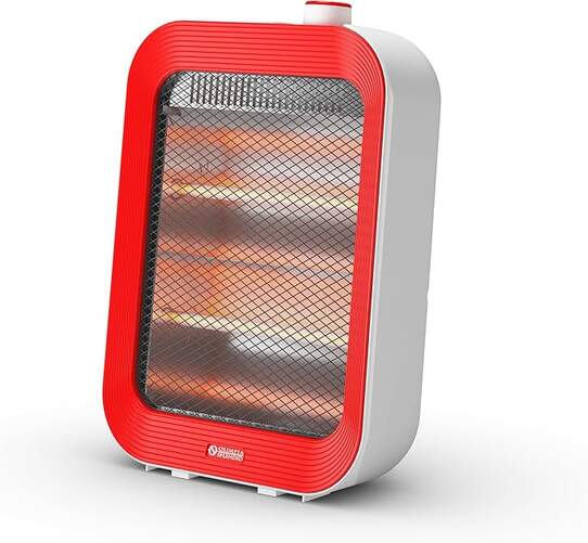 Infrarrojos Olimpia Quarzia Slim B - 800W, 2 Potencias, Anti-vuelco, Asa, Rojo