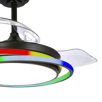 VENTILADOR TECHO CRISTAL ANTILA MINI RGB BK RETRAC