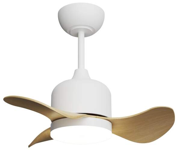 Ventilador de techo Sulion Lily - 18W, 56cm, 3 aspas, 6 velocidades, temporizador, blanco/madera.