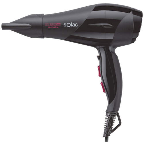Secador Pelo Solac SP7170 - 2600W, Iónico, Difusor, Turmalina, 3 Velocidades, 2 Temperaturas
