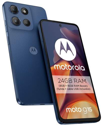 Motorola Moto G15 8/512 GB Azul Oscuro- 6,72", Helio G81, Android 15, 5200 mAh, 50/5 MP