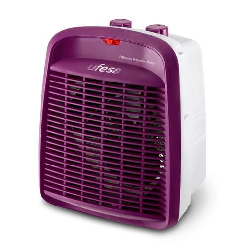 Calefactor Ufesa Persei Purple 83105505 - 2000W, 2 Ajustes Calor + Ventilación, Termostato, IPX1