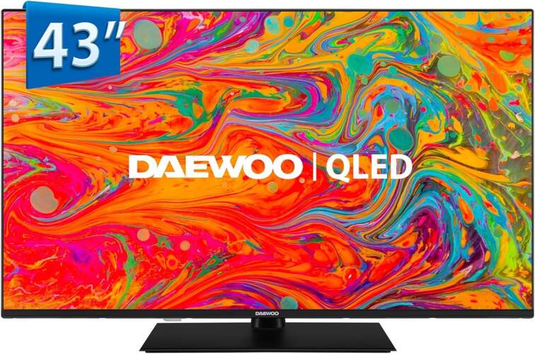 TV Daewoo 43" 43DM65QV - 4K Ultra HD, Smart TV VIDAA, QLED, Dolby Vision HDR, 16 W RMS