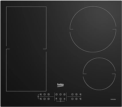 Placa Inducción Beko HII64200FMT - 4 Zonas, Zona Flex, 7200 W, 60 cm, Negro