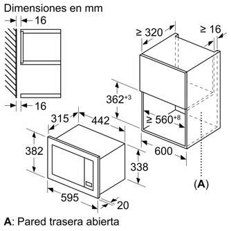 MICR. BOSCH BEL623MS3 20L INOX NEGRO INTEG