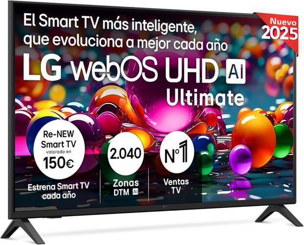 TV LG 43" D-LED 43UA75006LA - 4K Ultra HD, Alfa7, WebOS 2025, HDR10/HLG, Dolby Digital 20 W