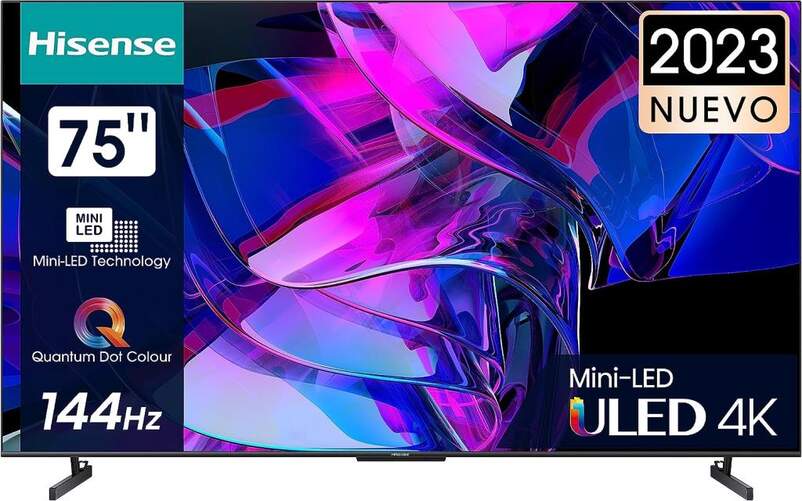 TV 75" MiniLED Hisense 75U7KQ - 4K 120Hz, FALD, Smart TV, HDR10+, Dolby Vision/Atmos 40W, HDMI 2.1