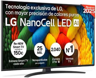 TV LG 55%%%quot; 55NANO81A6A UHD NANOCELL ALFA7 WEBOS25