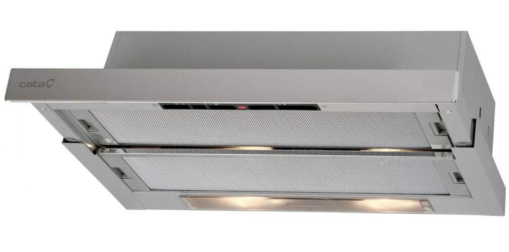 Campana Telescópica Cata TF 5260 X Inox - Clase D, 60cm, 325m3/h, Doble Motor, 3 Velocidades