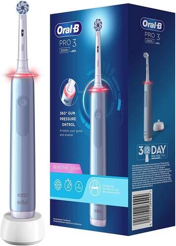Cepillo Eléctrico Oral-B Pro3 3700 Azul - Sensor Presión, Temporizador