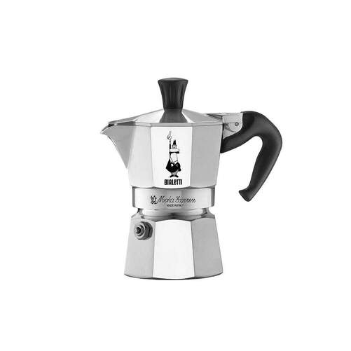 Cafetera Italiana Bialetti Moka Express - Aluminio, 1 Taza, Inox, Negro