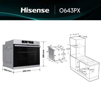 HORNO HISENSE O643PX 77L GT PIRO SONDA TERMIC INOX