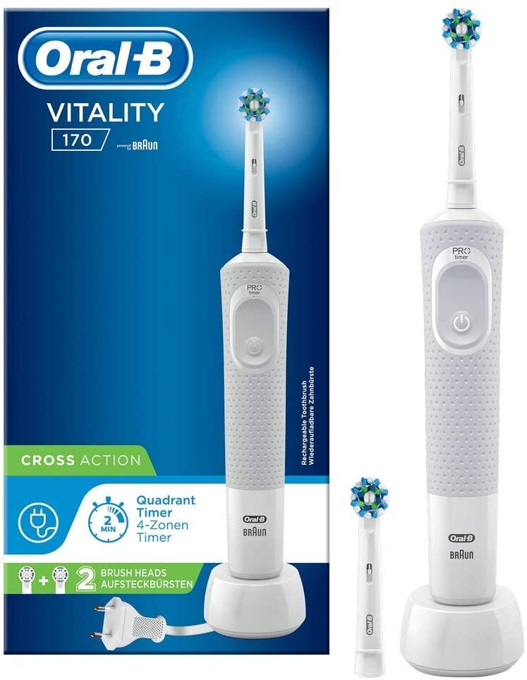 Cepillo Eléctrico Oral-B Vitality CrossAction Blanco - Temporizador, Limpieza 2D