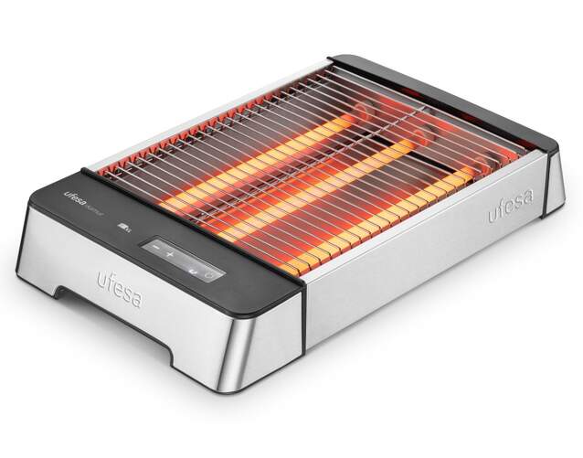 Tostadora Plana Ufesa Kamut - 1000 W, Superficie de cocci&oacute;n 25 x 20 cm, 3 resistencias, 4 rebanadas