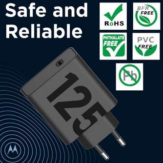 CARGADOR MOTOROLA 1XUSB C DE 125W CABLE USB C 1M