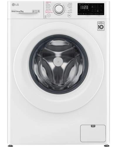 Lavadora LG F4WV3009S3W - Clase B, 9kg, 1400R, AI Inverter DD, 14 Programas, Vapor Steam+