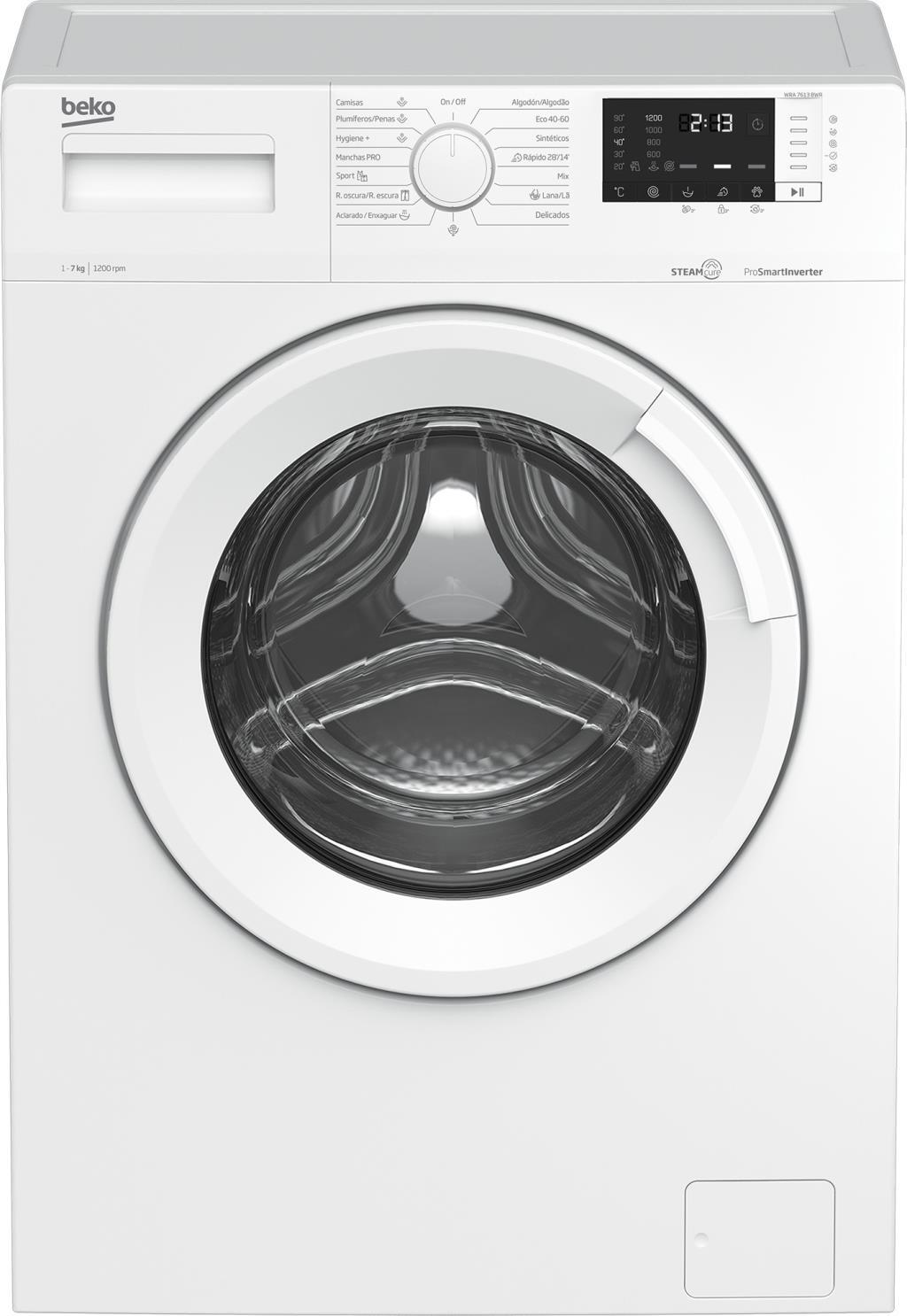 Lavadora Beko WRA7613BWR - Clase D, 7kg