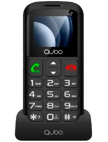 Tel&eacute;fono m&oacute;vil Qubo P-186BKC 4G - Pantalla 1,7", 48/128MB, 1000 mAh, c&aacute;mara 0,08mp, admite MicroSD